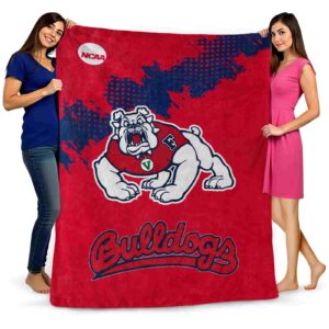 fresno state bulldogs grunge texture red blanket fashion forward
