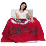 fresno state bulldogs grunge texture red blanket latest model