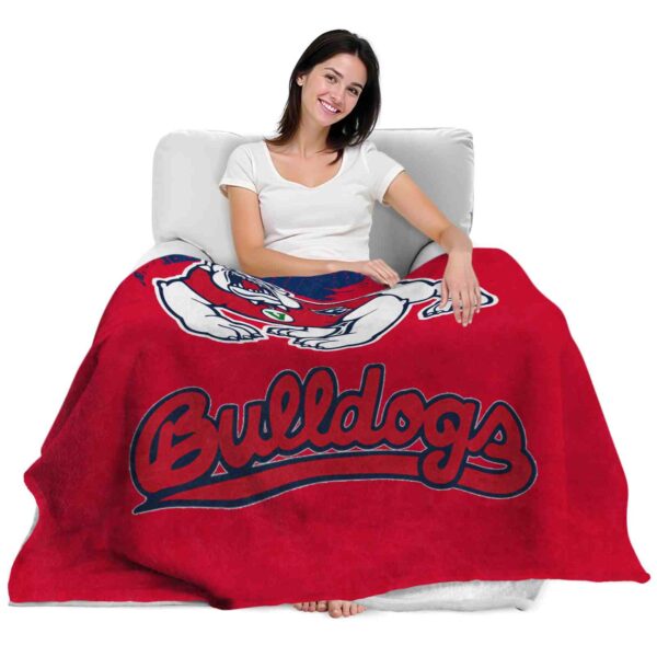 fresno state bulldogs grunge texture red blanket latest model