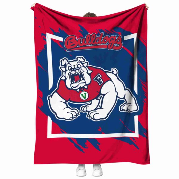 fresno state bulldogs splatter effect red blanket best selling