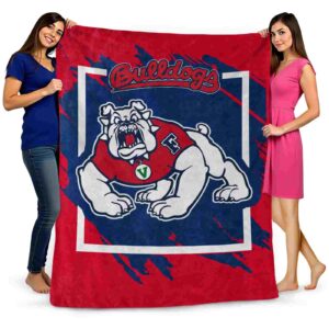 fresno state bulldogs splatter effect red blanket fashion forward