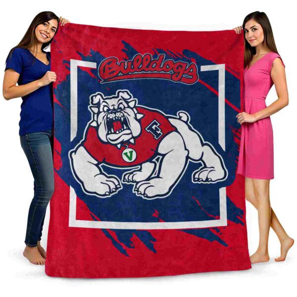 fresno state bulldogs splatter effect red blanket fashion forward