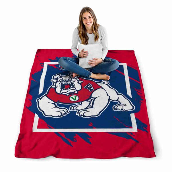 fresno state bulldogs splatter effect red blanket high quality