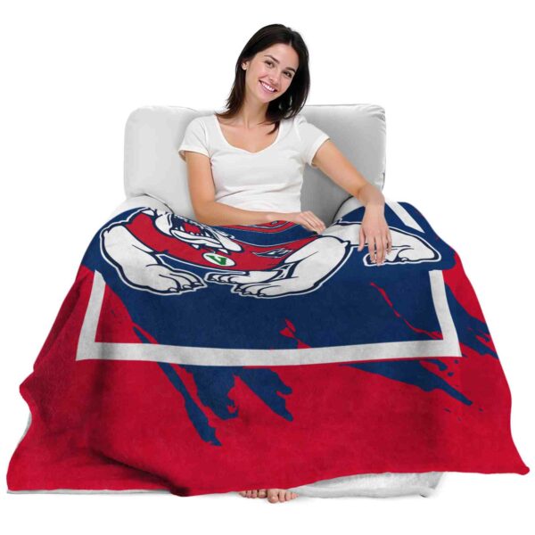 fresno state bulldogs splatter effect red blanket latest model