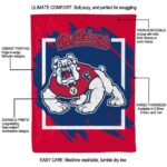 fresno state bulldogs splatter effect red blanket new arrival