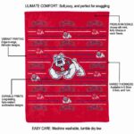 fresno state bulldogs striped pattern red blanket new arrival