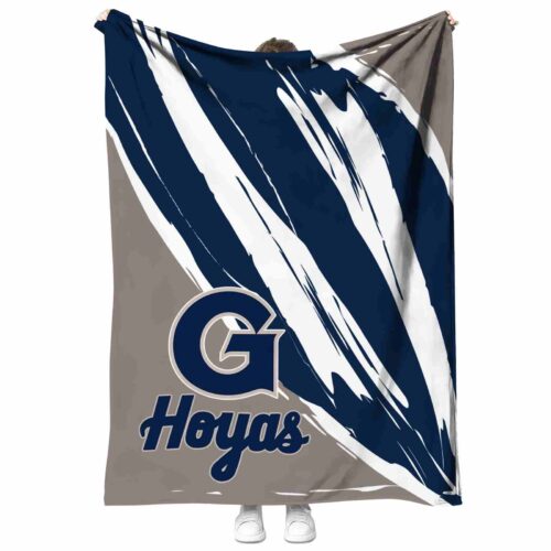 georgetown hoyas brushstrokes blue white blanket best selling