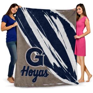 georgetown hoyas brushstrokes blue white blanket fashion forward
