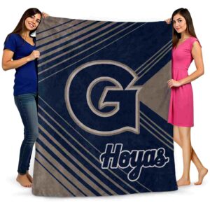 georgetown hoyas diagonal stripes blue blanket fashion forward