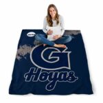 georgetown hoyas grunge texture blue blanket high quality