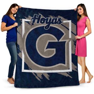 georgetown hoyas splatter effect blue blanket fashion forward