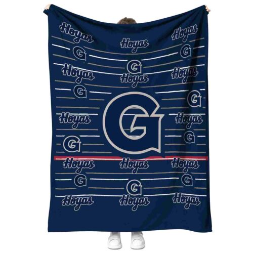 georgetown hoyas striped pattern blue blanket best selling