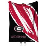 georgia bulldogs brushstrokes red white blanket best selling