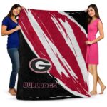 georgia bulldogs brushstrokes red white blanket best selling