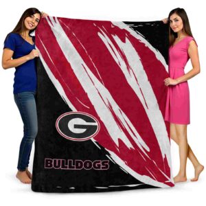georgia bulldogs brushstrokes red white blanket fashion forward