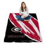 georgia bulldogs brushstrokes red white blanket best selling