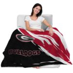 georgia bulldogs brushstrokes red white blanket best selling