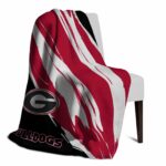 georgia bulldogs brushstrokes red white blanket best selling