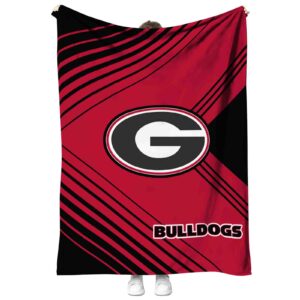 georgia bulldogs diagonal stripes red blanket best selling