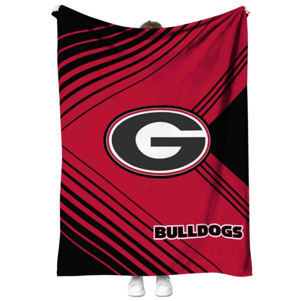 georgia bulldogs diagonal stripes red blanket best selling
