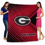 georgia bulldogs diagonal stripes red blanket fashion forward
