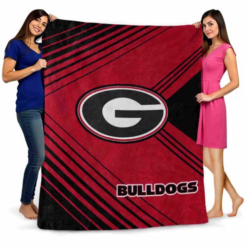 georgia bulldogs diagonal stripes red blanket fashion forward