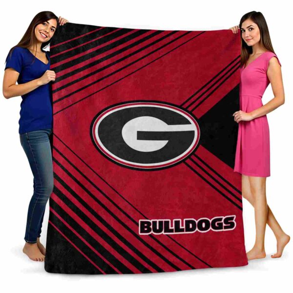 georgia bulldogs diagonal stripes red blanket fashion forward