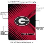 georgia bulldogs diagonal stripes red blanket new arrival