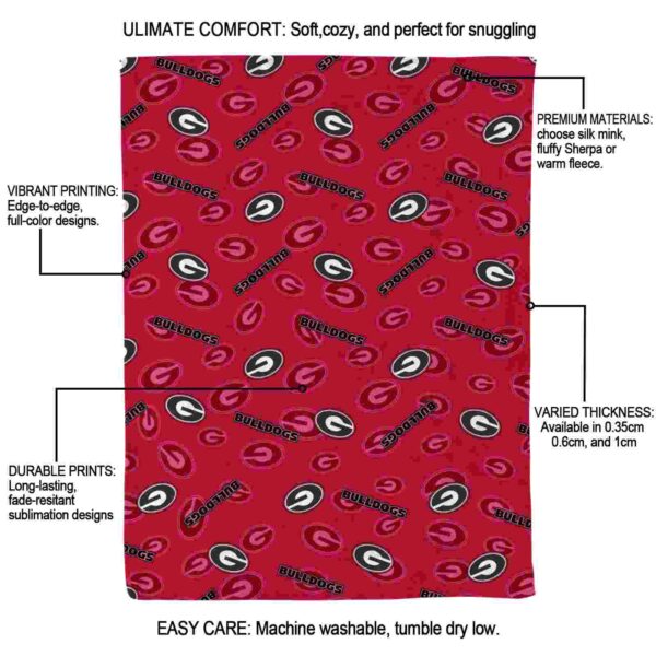 georgia bulldogs diehard fans red blanket new arrival