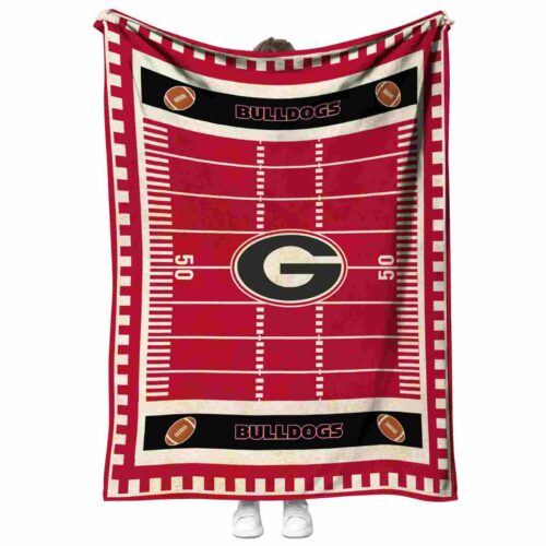 georgia bulldogs football field red blanket best selling