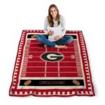 georgia bulldogs football field red blanket best selling