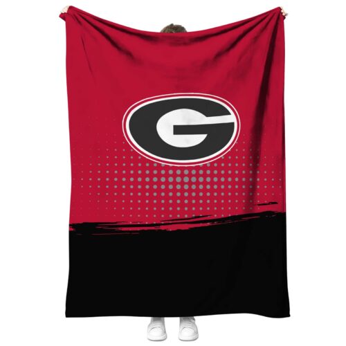 georgia bulldogs gradient dots red blanket best selling