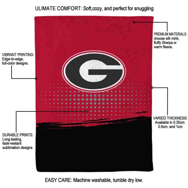 georgia bulldogs gradient dots red blanket new arrival