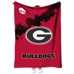 georgia bulldogs grunge texture red blanket best selling