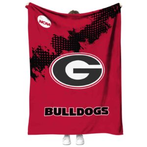 georgia bulldogs grunge texture red blanket best selling