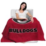 georgia bulldogs grunge texture red blanket latest model