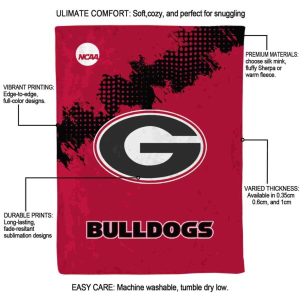 georgia bulldogs grunge texture red blanket new arrival