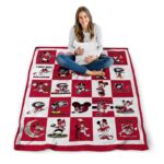 georgia bulldogs mickey minnie red white blanket high quality
