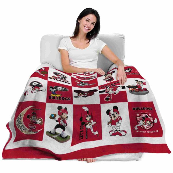 georgia bulldogs mickey minnie red white blanket latest model