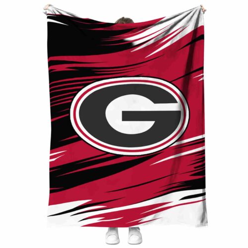 georgia bulldogs paint streaks red white blanket best selling