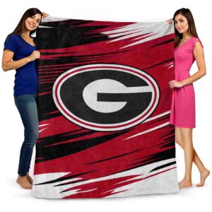 georgia bulldogs paint streaks red white blanket fashion forward