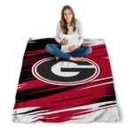 georgia bulldogs paint streaks red white blanket high quality
