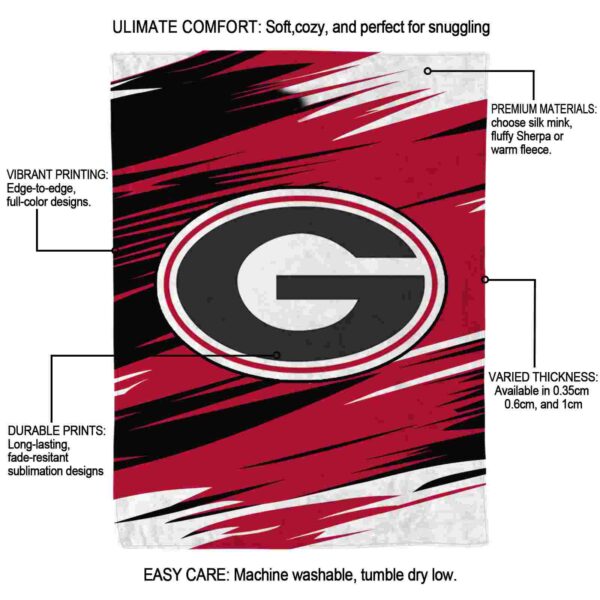 georgia bulldogs paint streaks red white blanket new arrival