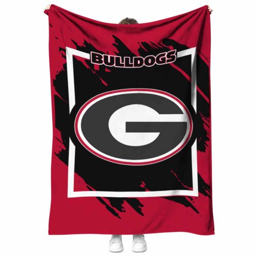 georgia bulldogs splatter effect red blanket best selling