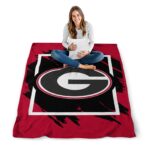 georgia bulldogs splatter effect red blanket high quality