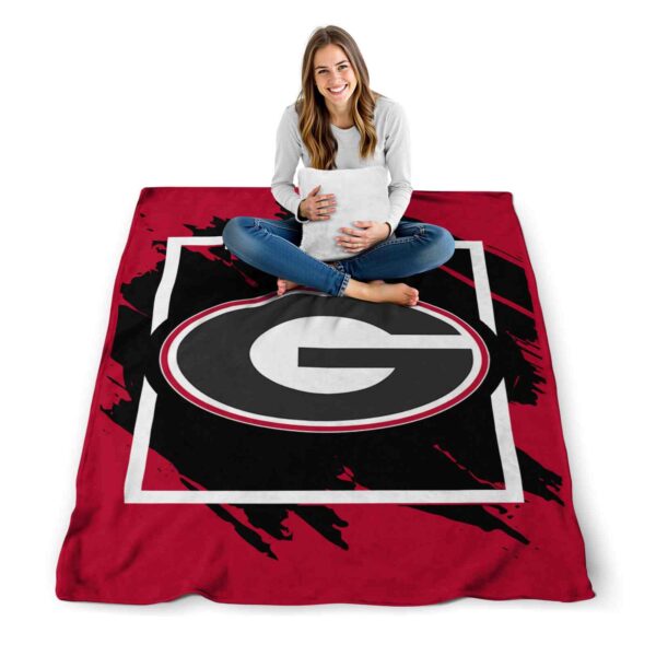 georgia bulldogs splatter effect red blanket high quality