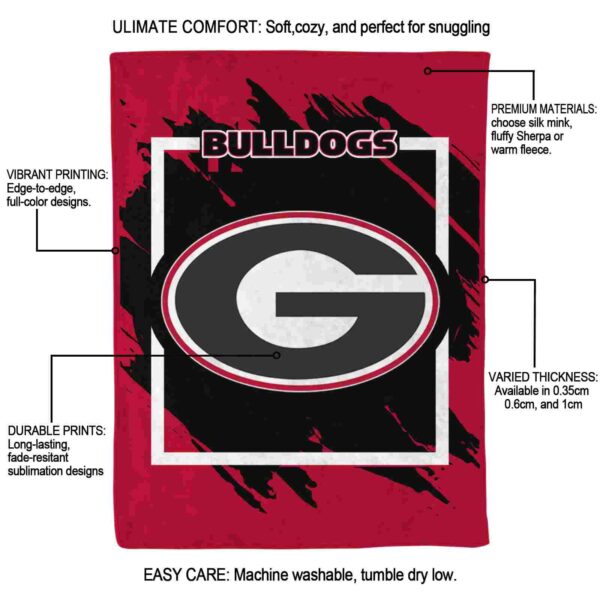 georgia bulldogs splatter effect red blanket new arrival