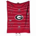 georgia bulldogs striped pattern red blanket best selling