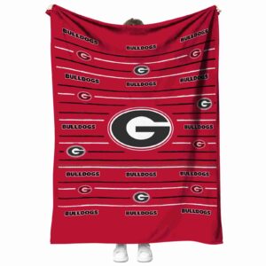 georgia bulldogs striped pattern red blanket best selling
