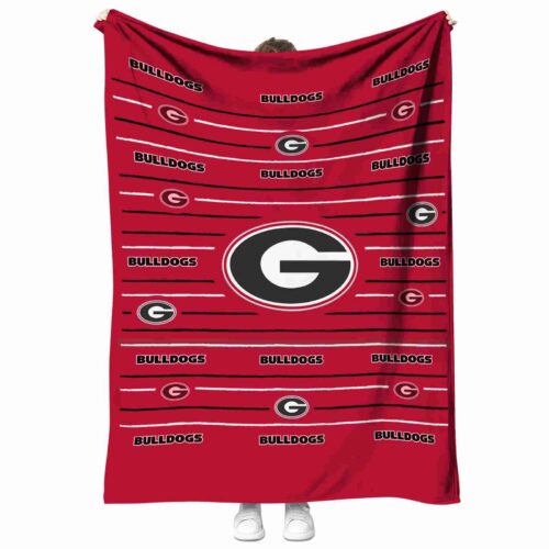 georgia bulldogs striped pattern red blanket best selling